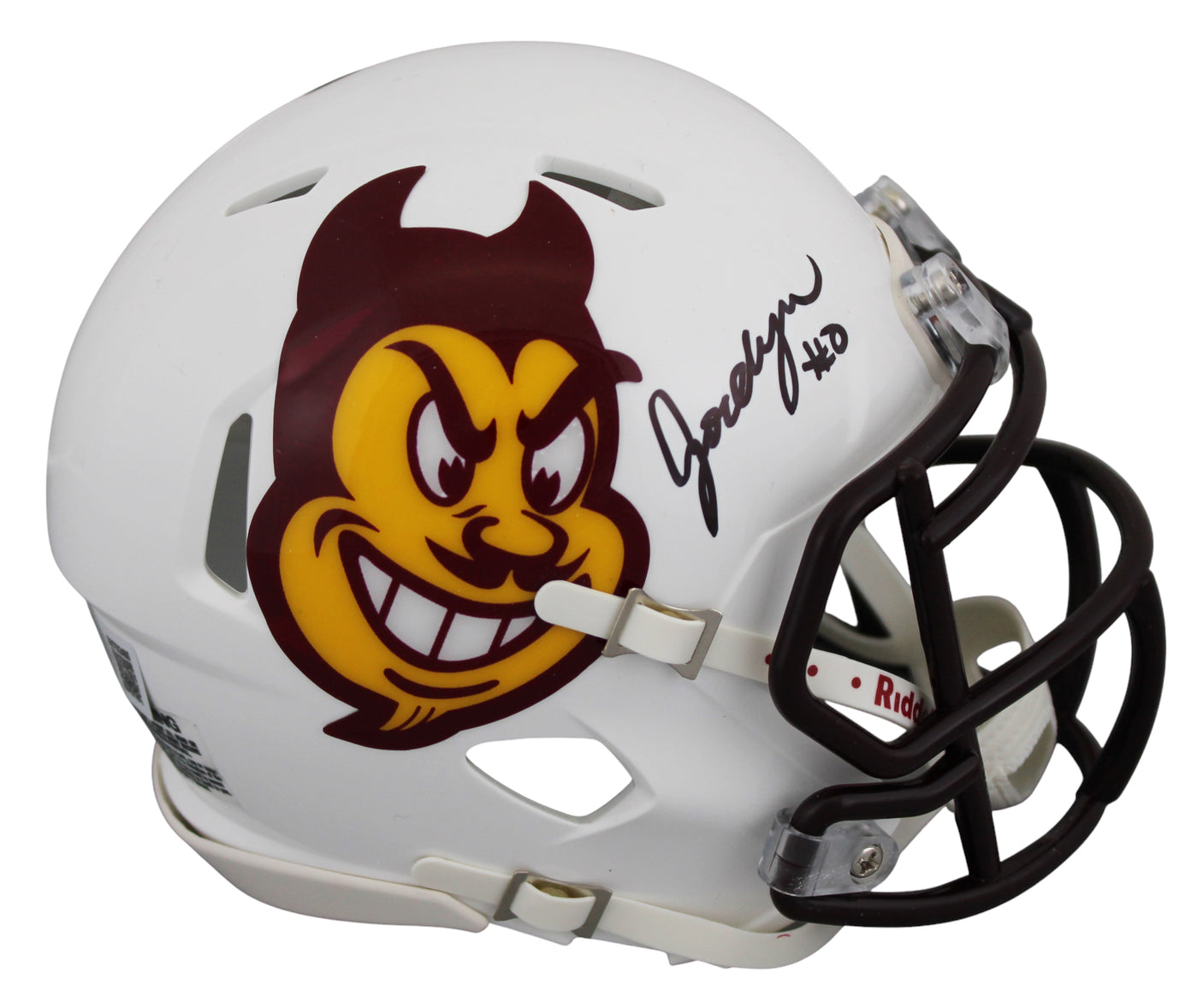 Arizona State Jordyn Tyson Authentic Signed White Speed Mini Helmet BAS Witness