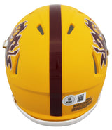 Arizona State Sam Leavitt Signed Sparky Speed Mini Helmet W/ Case BAS Witnessed
