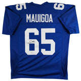 Francis Mauigoa Authentic Signed Blue Pro Style Jersey Autographed JSA