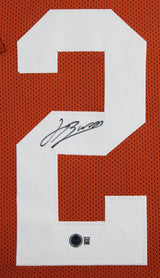 Texas Jahdae Barron Signed Burnt Orange Pro Style Framed Jersey BAS Witnessed