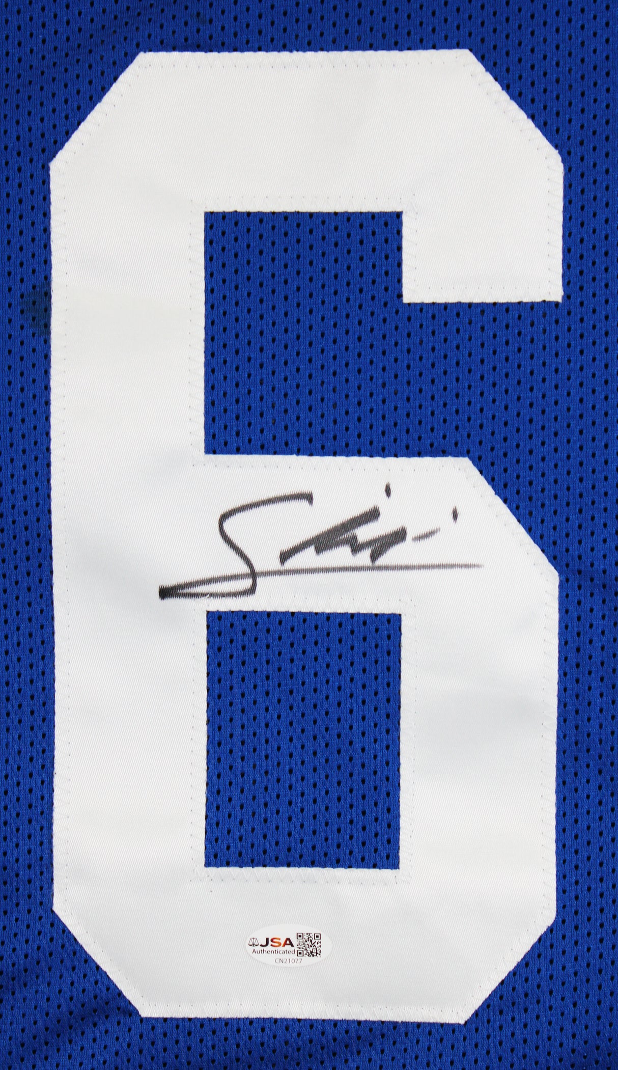 Francis Mauigoa Authentic Signed Blue Pro Style Jersey Autographed JSA