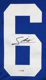 Francis Mauigoa Authentic Signed Blue Pro Style Jersey Autographed JSA