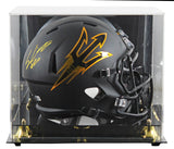 Arizona State Sam Leavitt Signed Black Full Size Speed Rep Helmet W/ Case BAS W