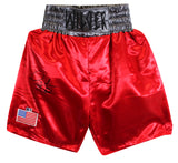 Deontay Wilder Authentic Signed Red Wilder Boxing Trunks BAS Witnessed #2W697972