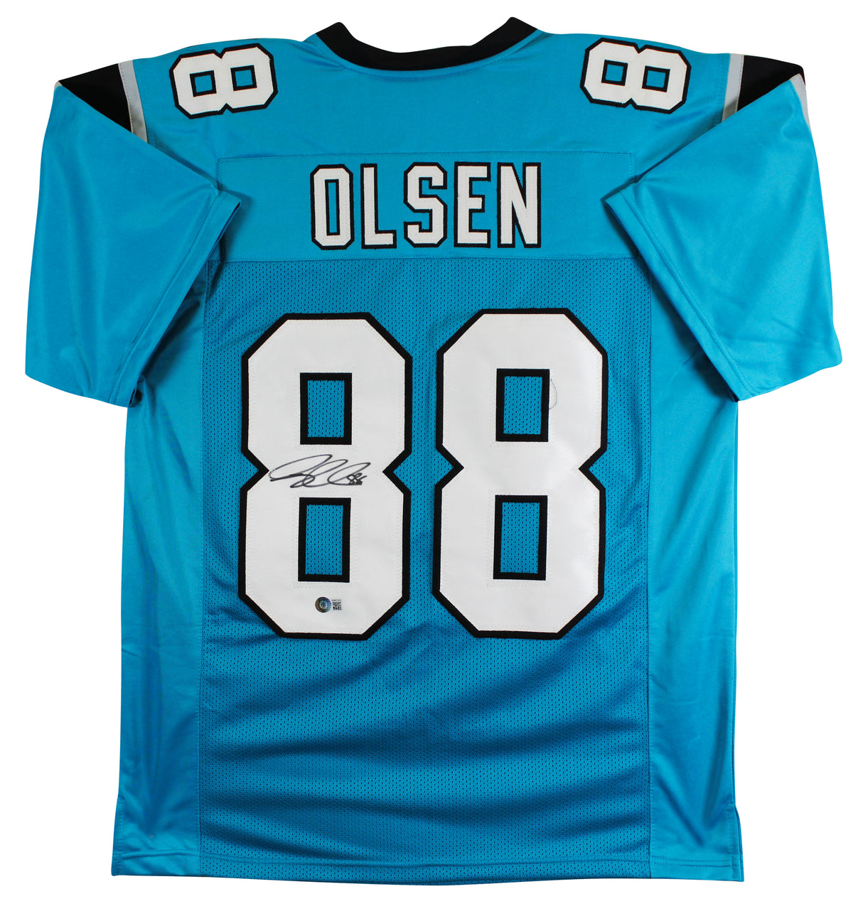 Greg Olsen Authentic Signed Blue Pro Style Jersey BAS Witnessed #WM07005