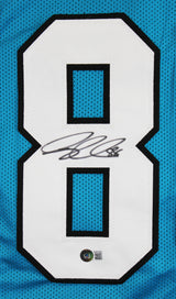 Greg Olsen Authentic Signed Blue Pro Style Jersey BAS Witnessed #WM07005
