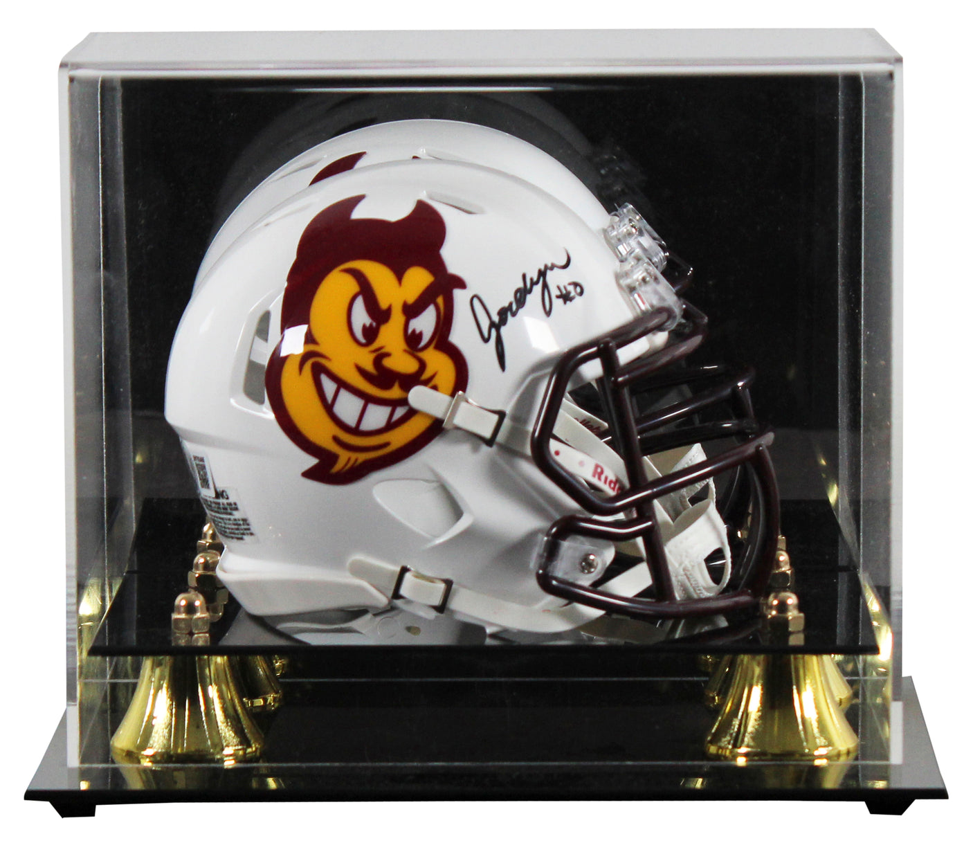Arizona State Jordyn Tyson Signed White Speed Mini Helmet W/ Case BAS Witnessed