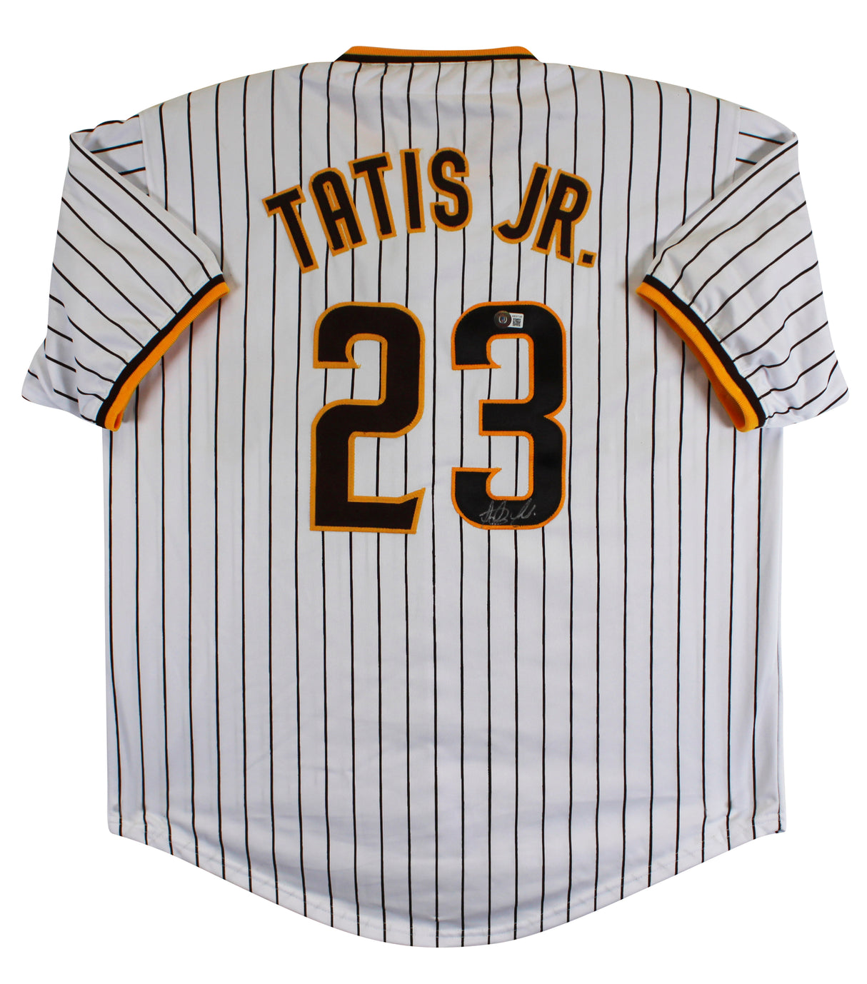 Fernando Tatis Jr. Signed White Pinstripe Pro Style Jersey BAS Witness #WK97148