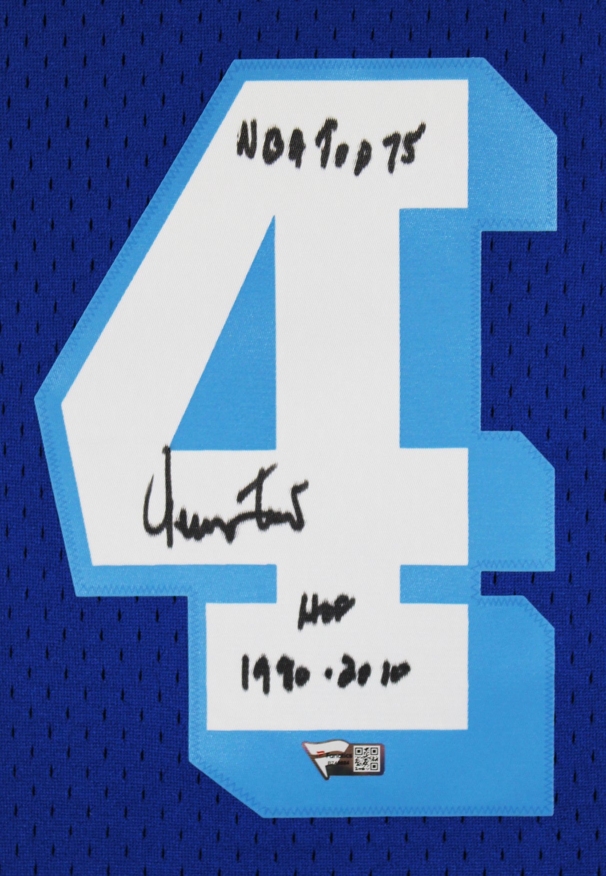 Lakers Jerry West "2x Insc" Signed Blue M&N Swingman Jersey Fanatics #B749684