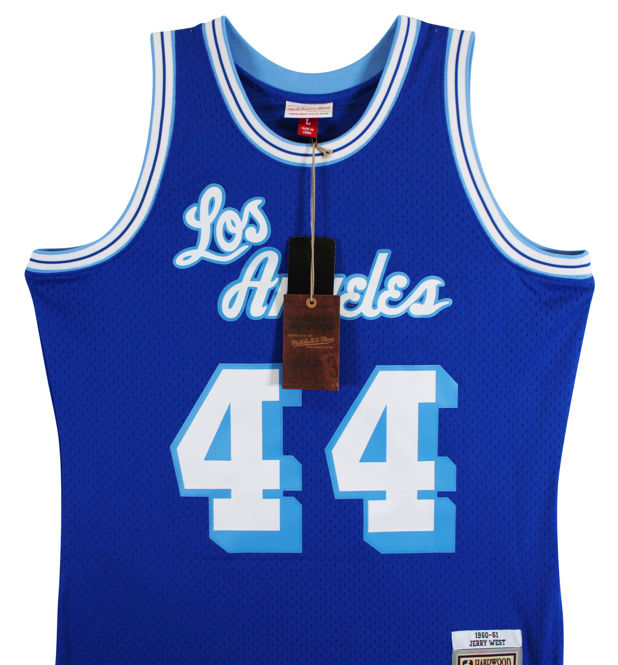 Lakers Jerry West "2x Insc" Signed Blue M&N Swingman Jersey Fanatics #B749684