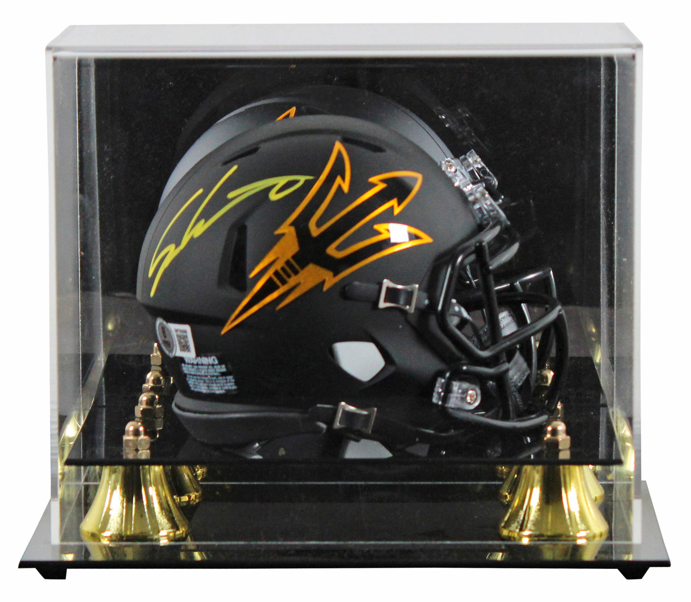 Arizona State Sam Leavitt Signed Black Speed Mini Helmet W/ Case BAS Witnessed