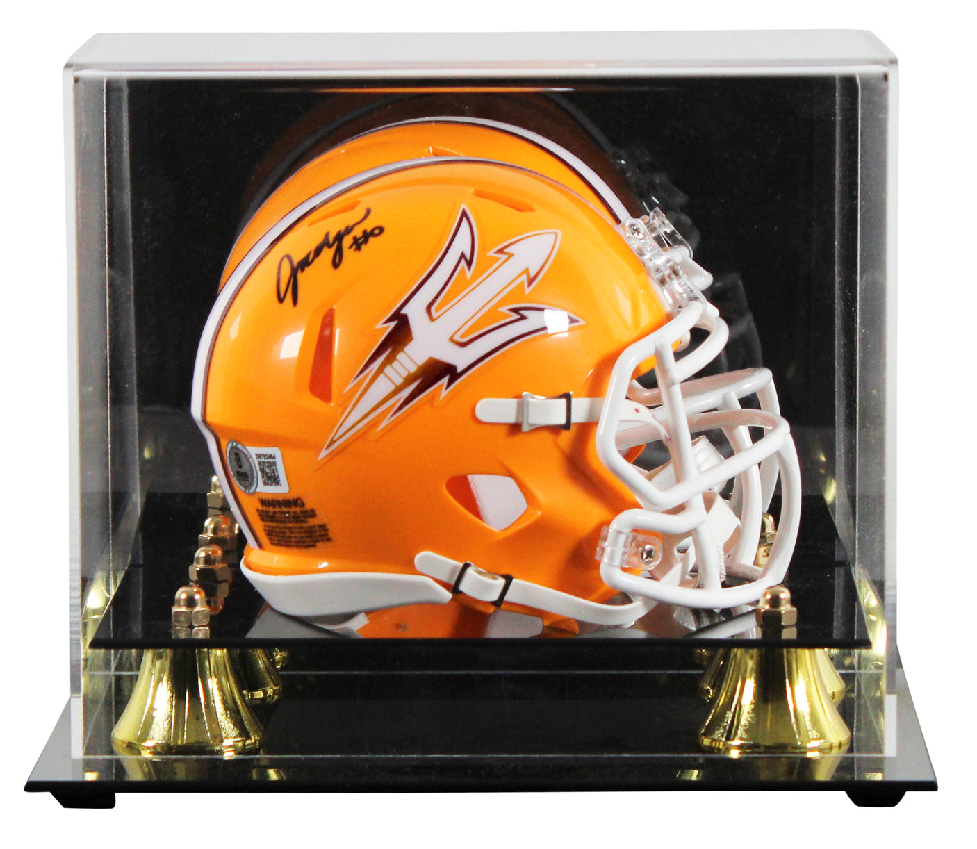Arizona State Jordyn Tyson Signed Gold Speed Mini Helmet W/ Case BAS Witnessed