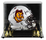ASU Sam Leavitt & Jordyn Tyson Signed White Speed Mini Helmet W/ Case BAS Wit