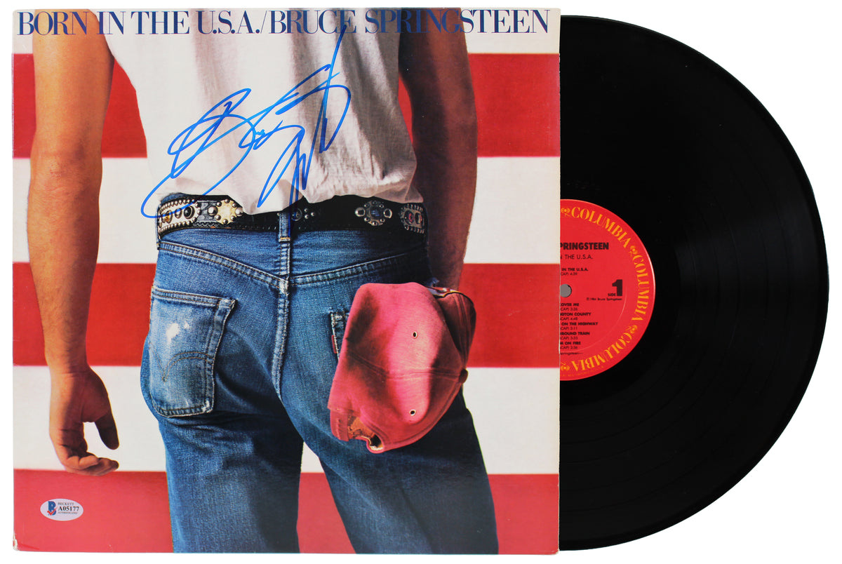 Bruce Springsteen Signed Born In The USA Album Cover W/ Vinyl BAS #A05177