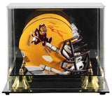 Arizona State Sam Leavitt Signed Sparky Speed Mini Helmet W/ Case BAS Witnessed