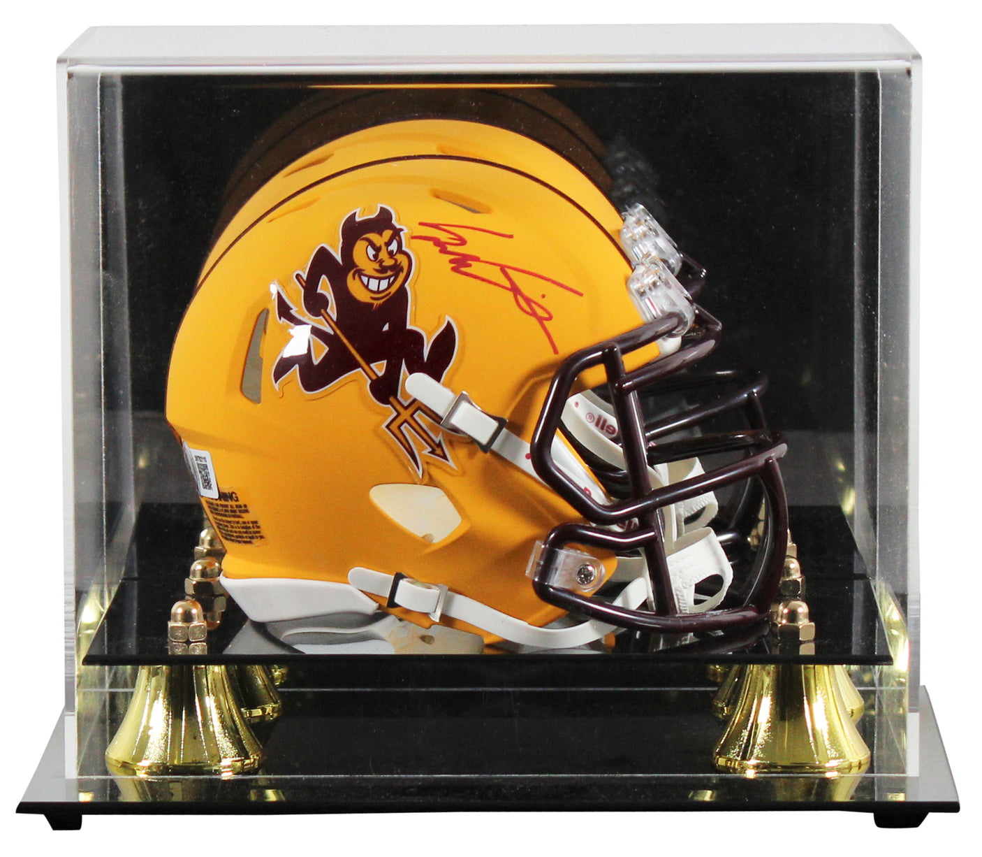 Arizona State Sam Leavitt Signed Sparky Speed Mini Helmet W/ Case BAS Witnessed