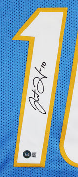 Justin Herbert Authentic Signed Powder Blue Pro Style Jersey BAS Wit #WL44100