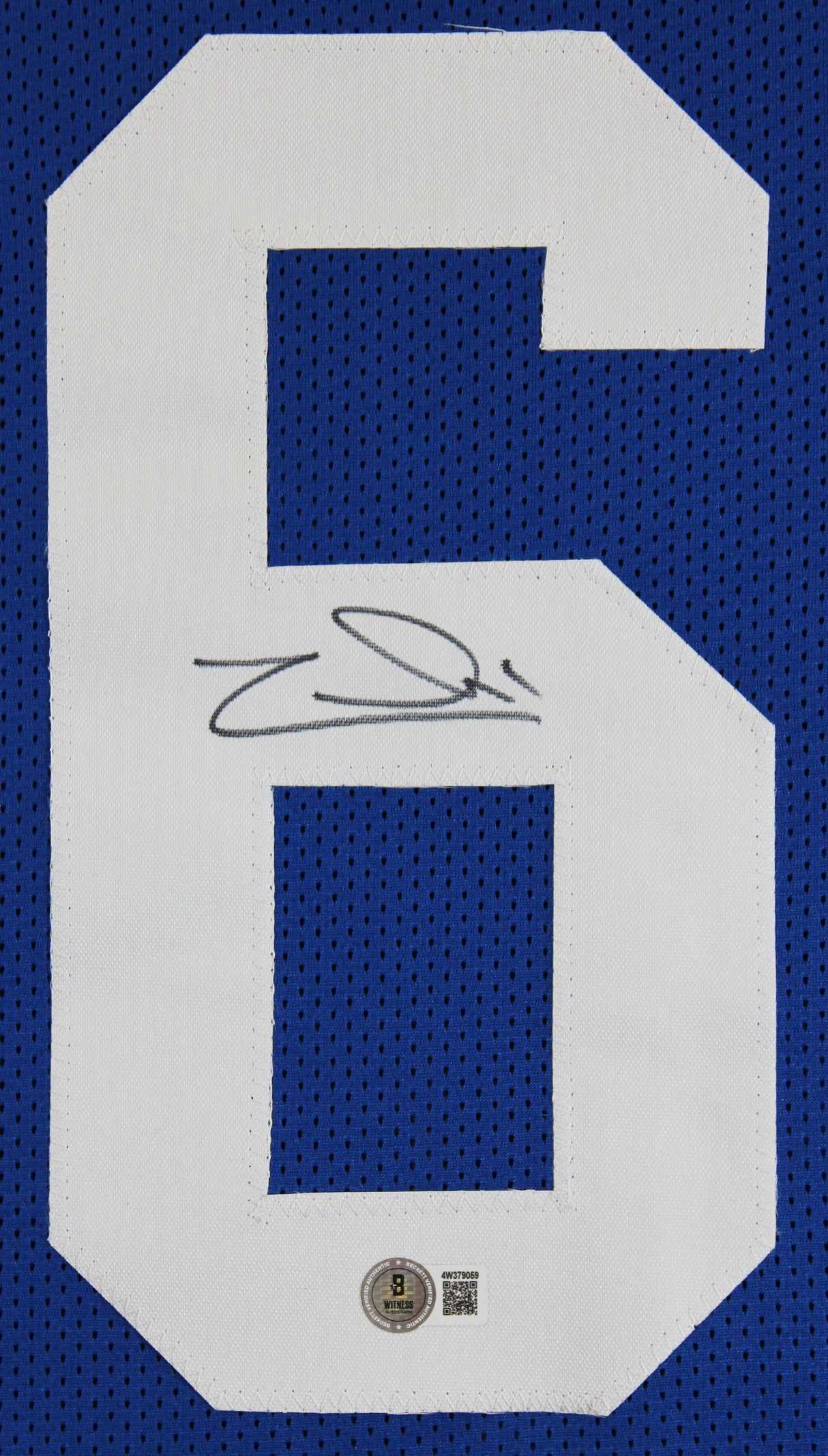 Zach Charbonnet Authentic Signed Blue Throwback Pro Style Jersey BAS Witnessed