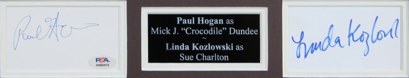 Paul Hogan & Linda Kozlowski Crocodile Dundee Signed Framed Display BAS #AE09645