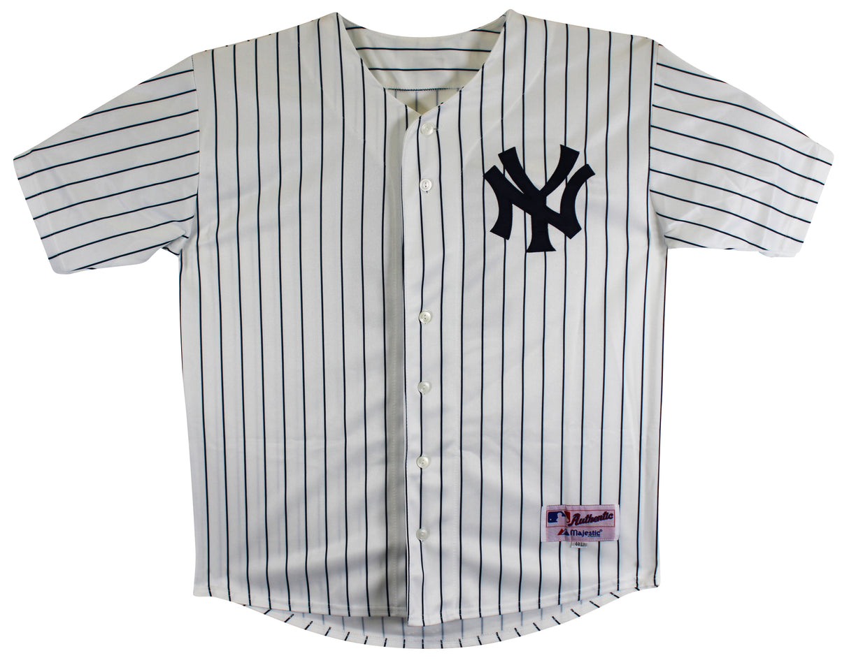 Yankees Don Larsen "WSPG" Signed White Pinstripe Majestic Jersey BAS #J58262