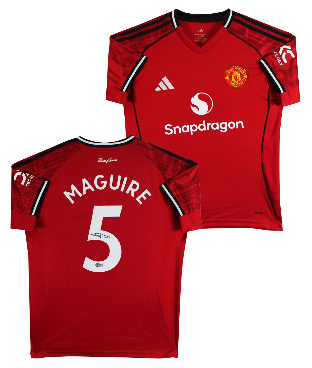Manchester United Harry Maguire Authentic Signed Red Adidas Jersey BAS #BB94489