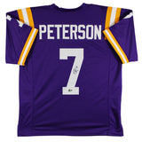 LSU Patrick Peterson Authentic Signed Purple Pro Style Jersey BAS Witnessed