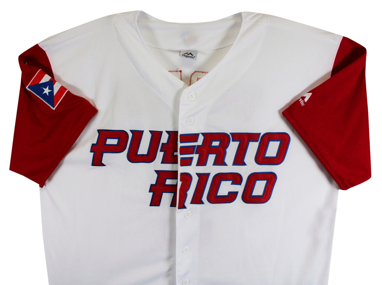 Carlos Correa Signed White Majestic Puerto Rico 2017 WBC Jersey JSA #R61969