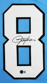 UNC Lawrence Taylor Authentic Signed Light Blue Pro Style Framed Jersey BAS Wit