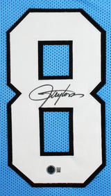 UNC Lawrence Taylor Authentic Signed Light Blue Pro Style Framed Jersey BAS Wit
