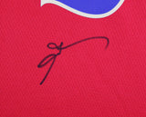 76ers Allen Iverson Signed Red Nike Jordan Swingman Jersey JSA #AU78385