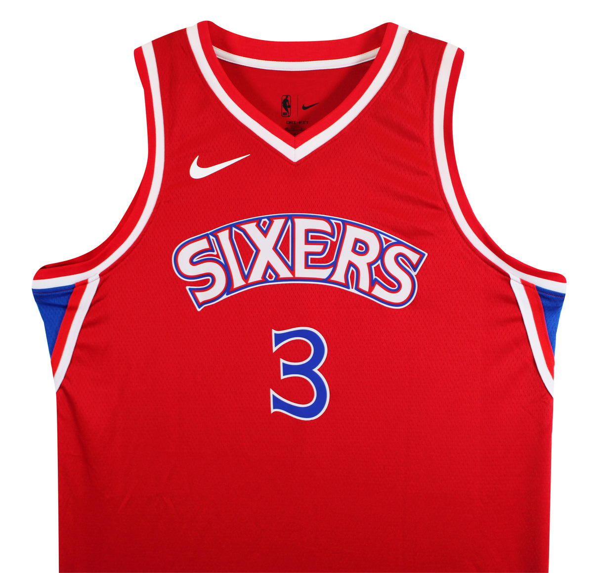 76ers Allen Iverson Signed Red Nike Jordan Swingman Jersey JSA #AU78385