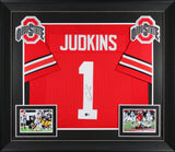 Ohio State Quinshon Judkins Authentic Signed Red Pro Style Framed Jersey BAS Wit