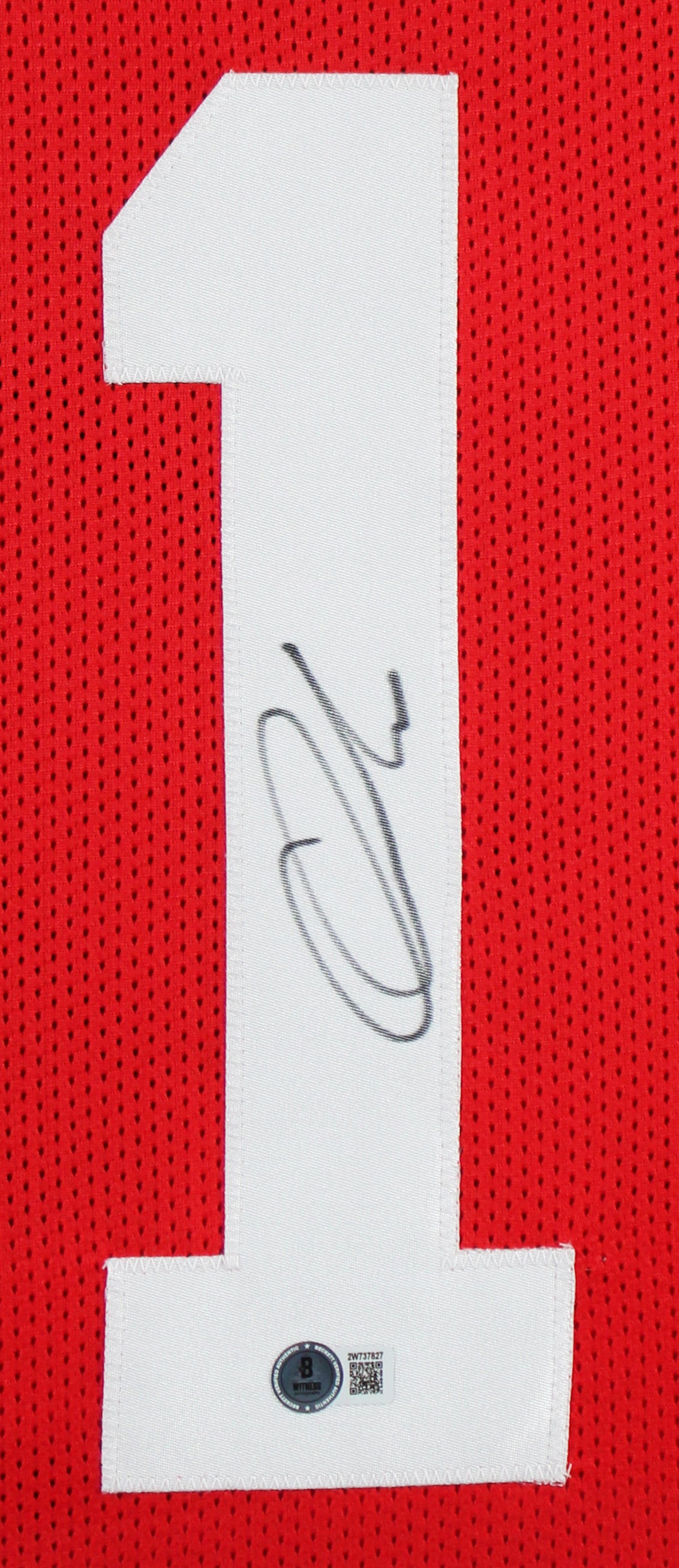 Ohio State Quinshon Judkins Authentic Signed Red Pro Style Framed Jersey BAS Wit