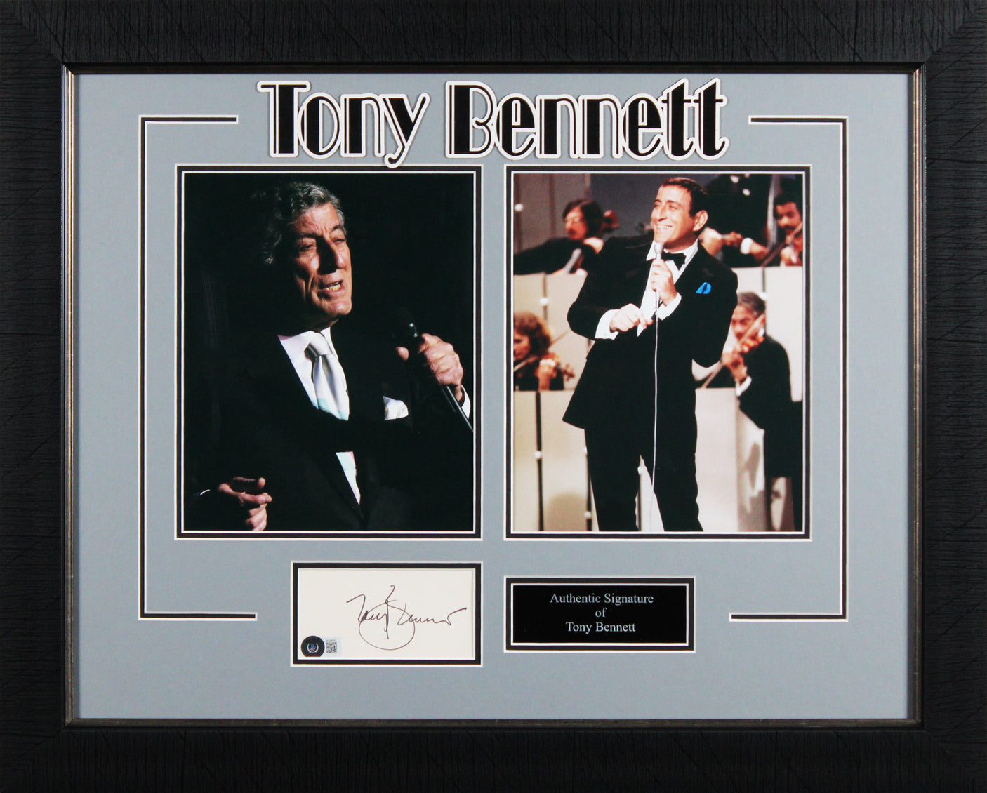Tony Bennett Authentic Signed 3x5 Index Card Framed Display BAS #BL98007