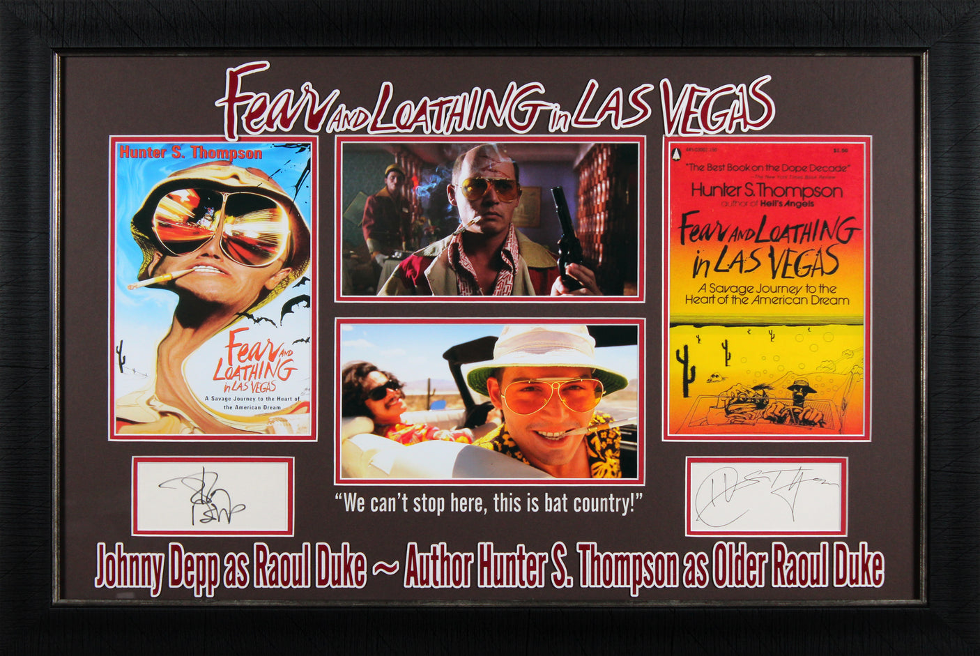 Hunter S. Thompson & Johnny Depp Authentic Signed Framed Display BAS #AD04891