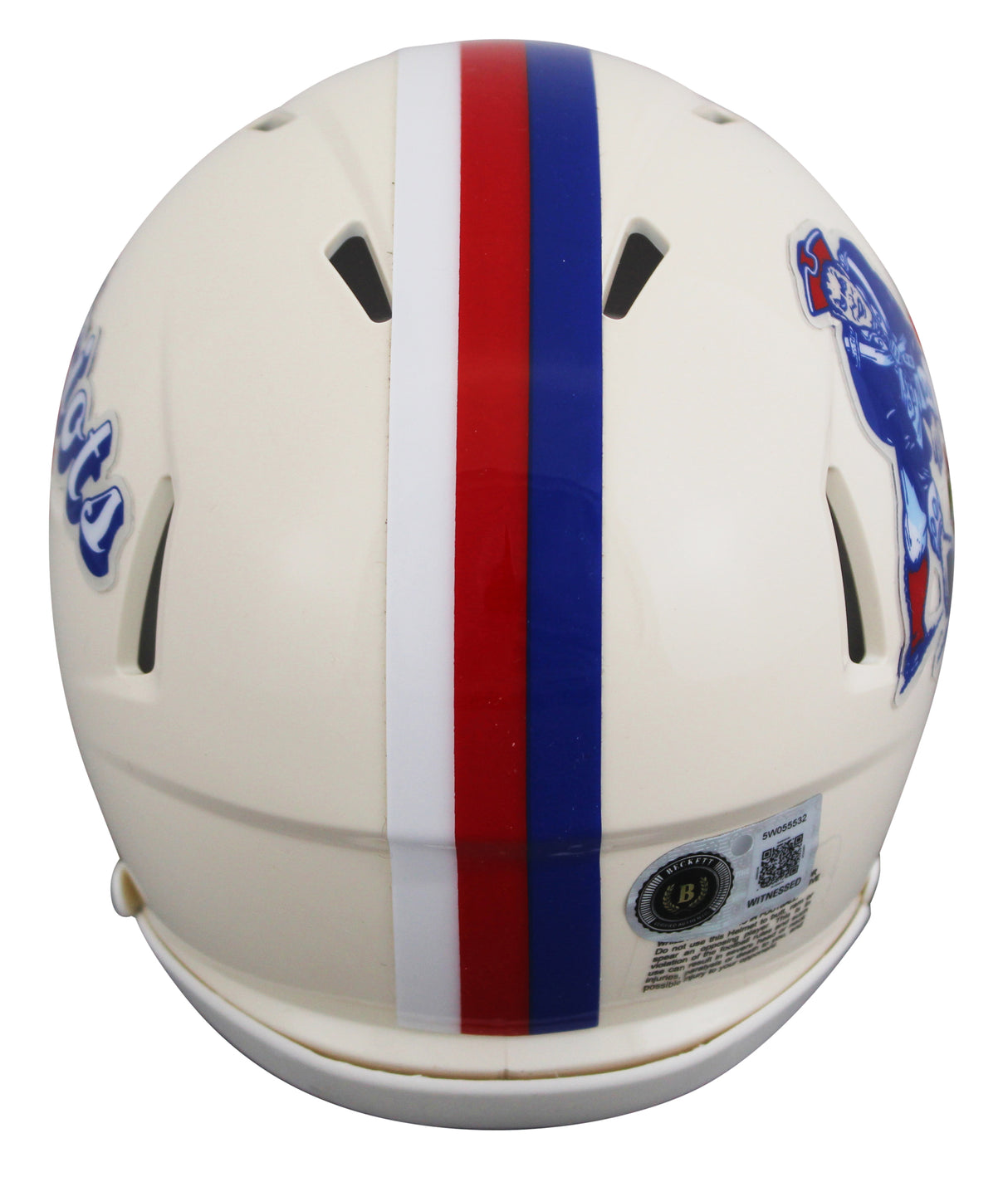 Patriots A.J. Brown Signed Retro Speed Mini Helmet W/ Case BAS Witnessed