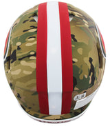 49ers Christian McCaffrey Signed Camo Full Size Speed Proline Helmet BAS