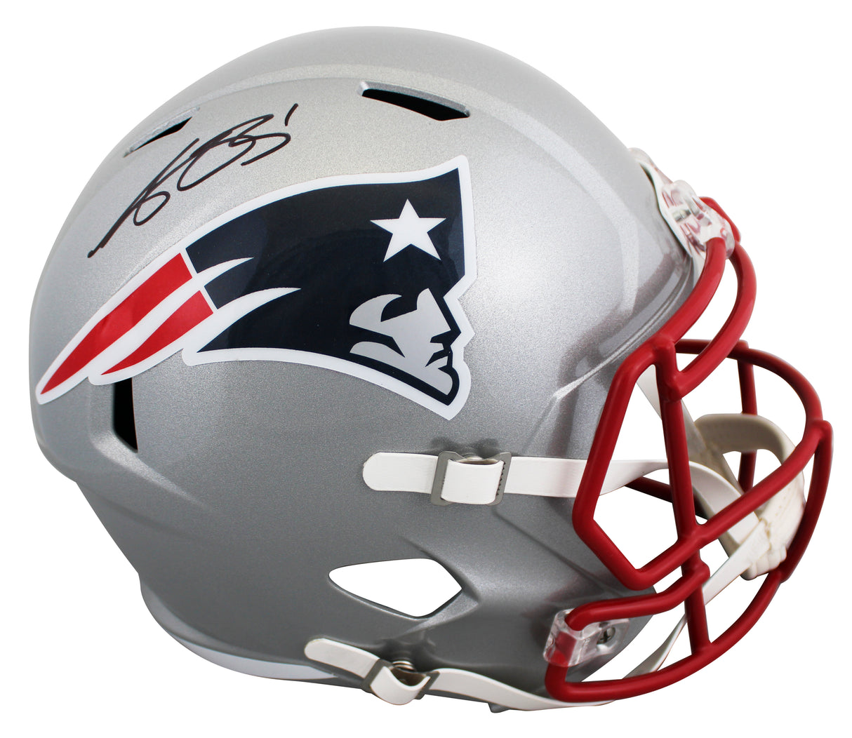 Patriots A.J. Brown Signed Full Size Speed Rep Helmet W/ Case BAS Witnessed