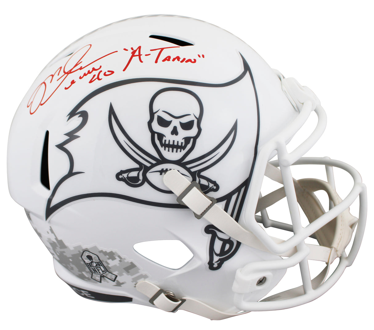 Buccaneers Mike Alstott "A-Train" Signed STS III F/S Speed Rep Helmet BAS Wit