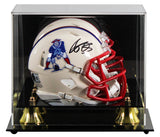 Patriots A.J. Brown Signed Retro Speed Mini Helmet W/ Case BAS Witnessed