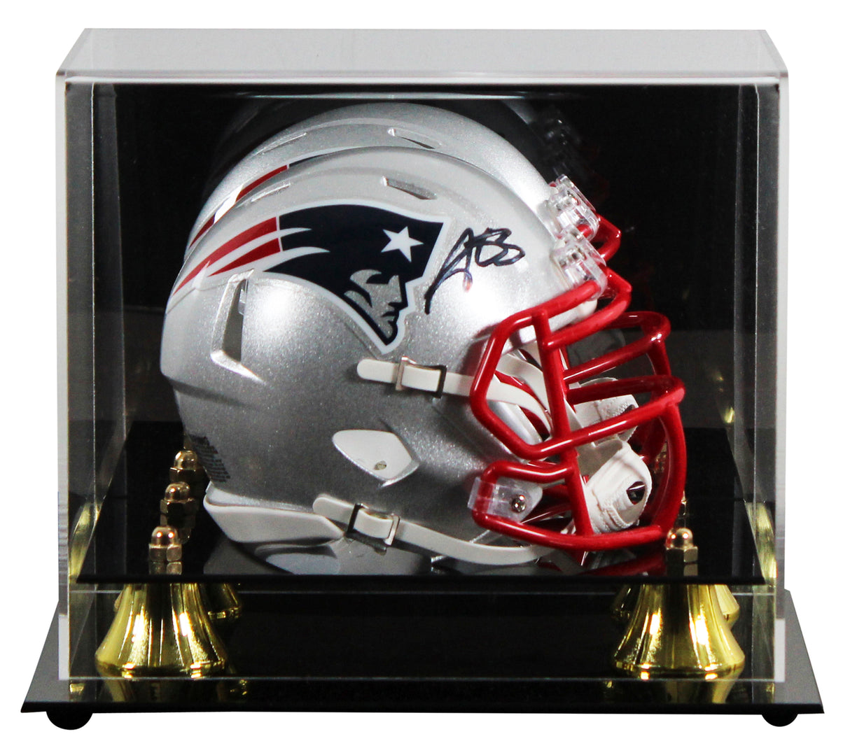 Patriots A.J. Brown Authentic Signed Speed Mini Helmet W/ Case BAS Witnessed