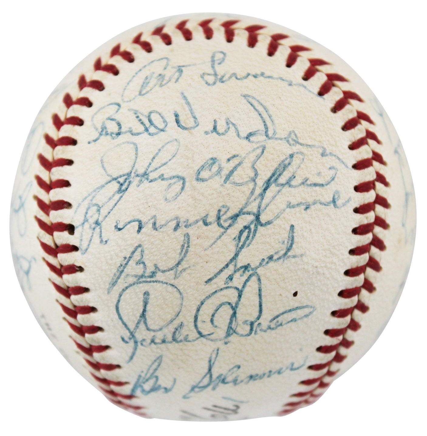 1957 Pirates (27) Clemente, Daniels, Smith, Friend Signed Giles Onl Baseball BAS