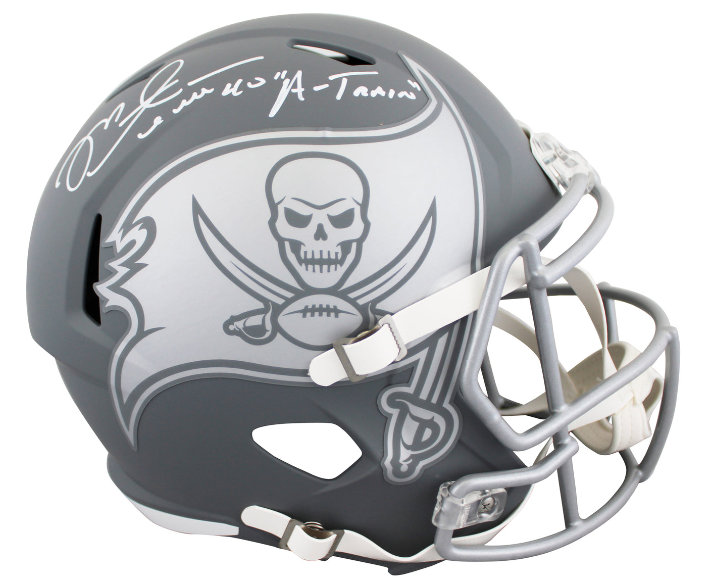 Buccaneers Mike Alstott "A-Train" Signed Slate F/S Speed Rep Helmet W/ Case BAS