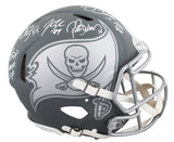 Bucs (5) Lynch, Barber, Alstott +2 Signed Slate F/S Speed Proline Helmet BAS Wit