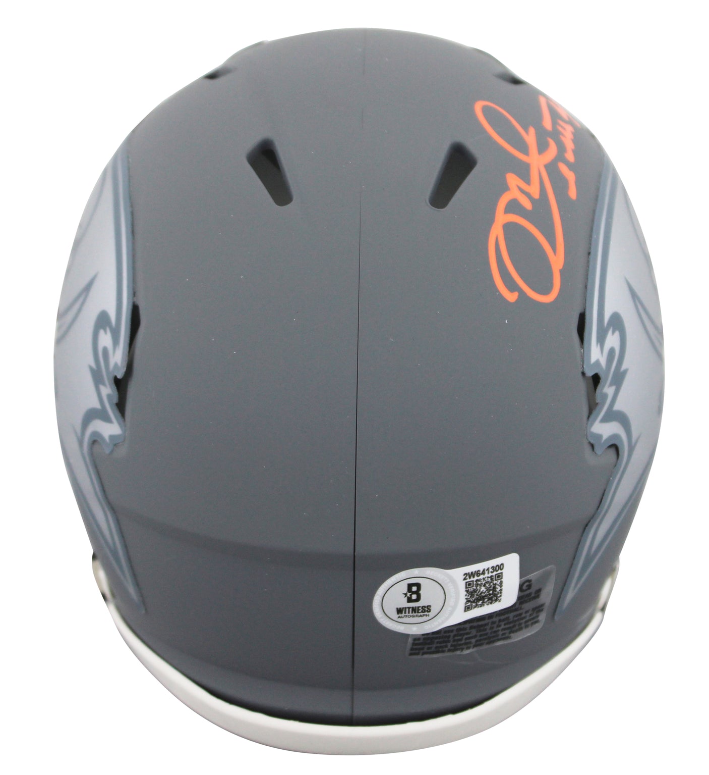 Buccaneers Mike Alstott Signed Slate Speed Mini Helmet W/ Case BAS Witnessed