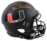 Miami Michael Irvin Signed 2017 Alt Black F/S Speed Rep Helmet W/ Case BAS Wit
