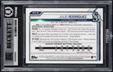 Mariners Julio Rodriguez Signed 2021 Bowman #BCP86 Rookie Card Auto 10! BAS Slab