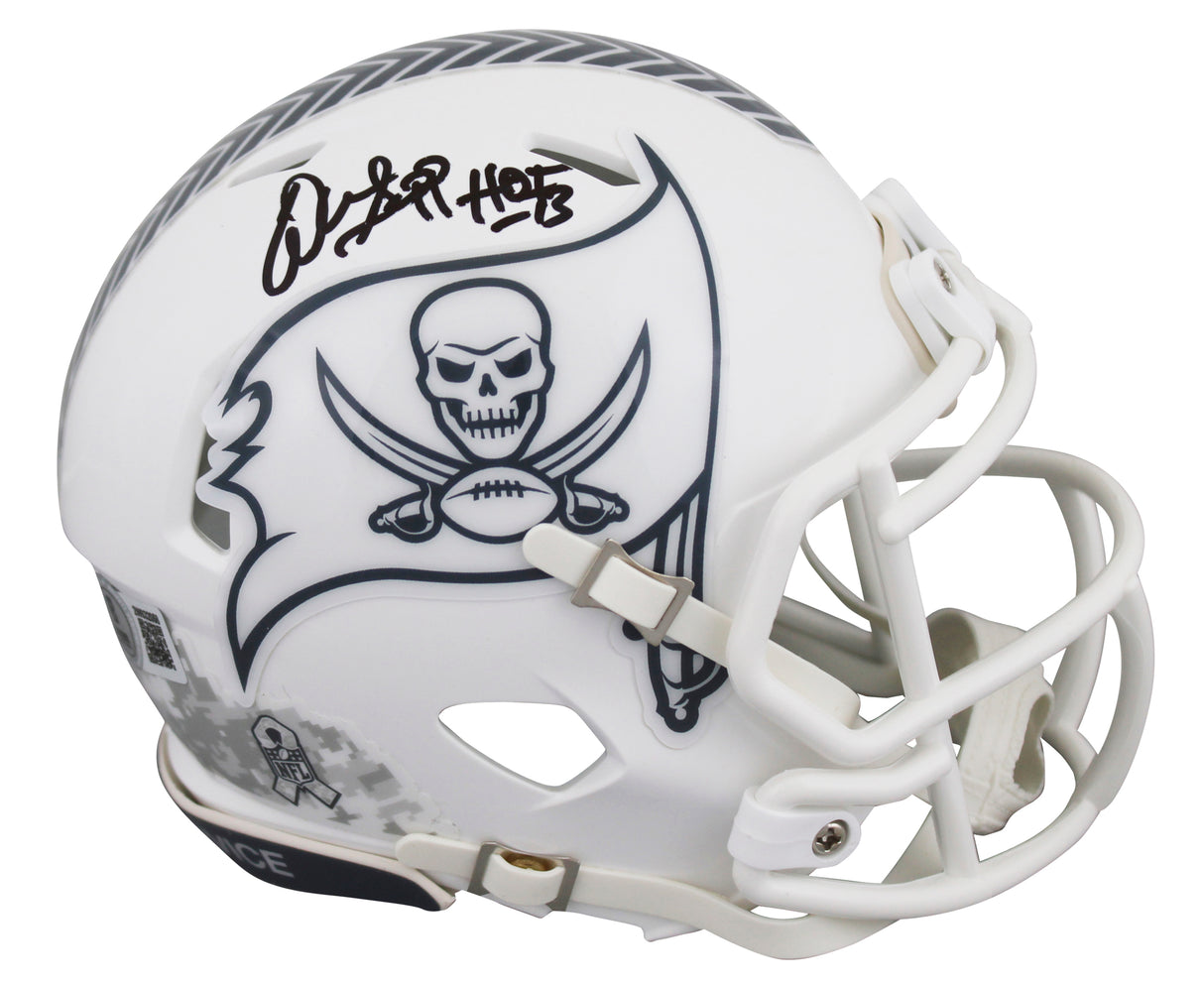 Buccaneers Warren Sapp "HOF 13" Signed STS III Speed Mini Helmet W/ Case BAS Wit