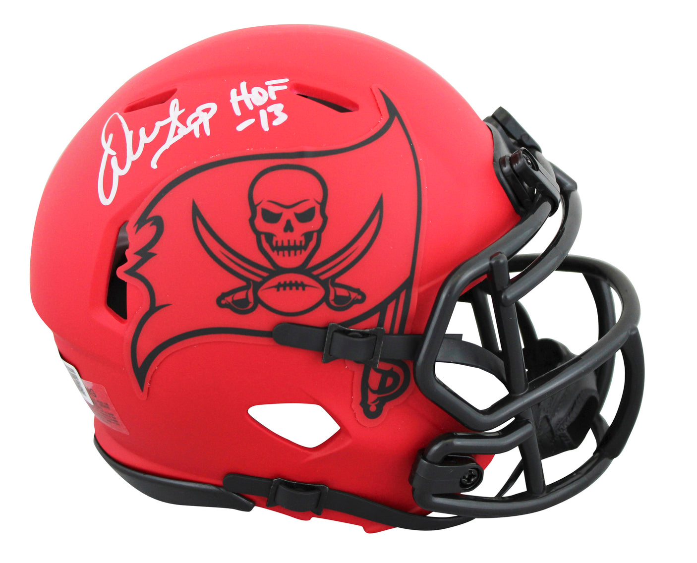 Buccaneers Warren Sapp "HOF 13" Signed Rave Speed Mini Helmet W/ Case BAS Wit