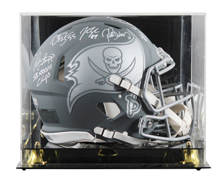 Bucs (5) Lynch, Barber +3 Signed Slate F/S Speed Proline Helmet W/ Case BAS Wit